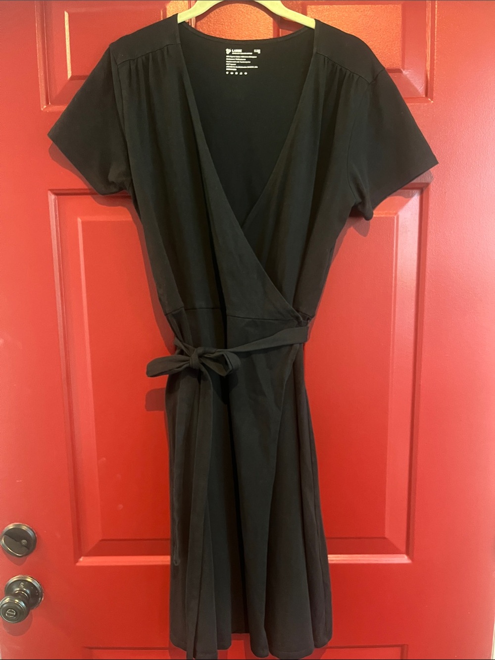 Pact Organic Black Wrap Dress
